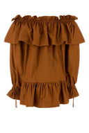 Saint Laurent Karamell-Twill-Minikleid