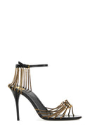 Saint Laurent Golde Metal Babylone Sandals
