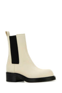 Bottega Veneta Ivory Leather Cliff Cliff Boots