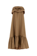 Saint Laurent Camel Poplin Dress