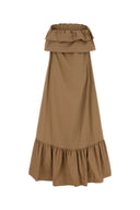 Saint Laurent Camel Poplin Dress