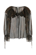 Saint Laurent Printed Silk Blend Blouse