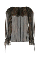 Saint Laurent Printed Silk Blend Blouse