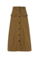 Saint Laurent Camel Cotton Skirt