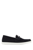 Fendi Midnight Blue Suede O Lock Light Loafers