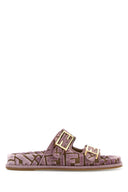 Fendi Embroidered Velvet And Jacquard Fendi Feel Slippers