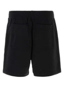 Represent Black Cotton Bermuda Shorts