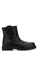 Bottega Veneta Black Leather Haddock Ankel Boots