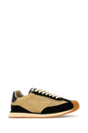 Dolce & Gabbana Two Tone Crochet And Suede Dg Cushion Sneakers