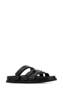 Tory Burch Black Leather Ines Sport Slippers