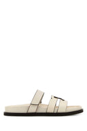 Tory Burch Ivory Leather Ines Sport Slippers