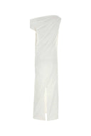 Armarium White Stretch Poplin Tiche One Shoulder Dress