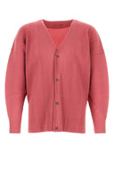 Homme Plisse 'Issey Miyake Cardigan en polyester rose foncé