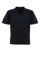 Homme Plisse' Issey Miyake Midnight Blue Polyester Polo Shirt