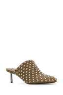 Jil Sander Khaki Leather Mules