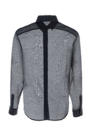 Saint Laurent Navy Blue Cotton Blend Shirt