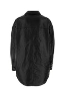 Michael By Michael Kors Black Leather Oversize Shirt
