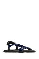 Miu Miu Blue Fabric Sandals