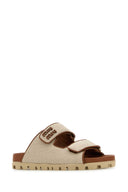 Pantuflas de lona bicolor de Miu Miu