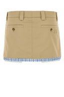 Miu Miu Beige Cotton Mini Skirt