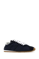 Miu Miu Navy Blue Fabric And Suede Sneakers