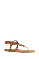 Miu Miu Camel Leather Thong Sandals