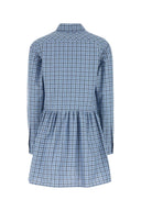 Miu Miu Embroidered Cotton Mini Shirt Dress