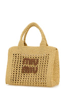Miu Miu Beige Crochet Handbag