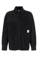 Emporio Armani Dark Blue Suede Shirt