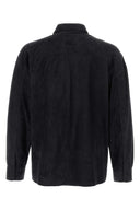 Emporio Armani Dark Blue Suede Shirt