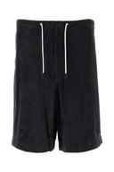 Emporio Armani Dark Blue Suede Bermuda Shorts