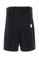 Emporio Armani Dark Blue Suede Bermuda Shorts