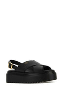 Prada Black Leather Sandals