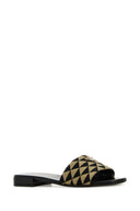 Prada Embroidered Fabric Slippers