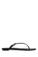 Zapatillas de tanga de cuero negro prada