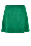 Prada Grass Green Suede Mini Skirt