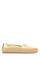 Prada Gold Leather Espadrilles