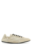 Prada Ivory Re Nylon And Suede Collapse Sneakers
