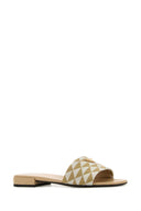 Prada Embroidered Fabric Slippers