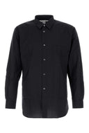 Comme Des Garcons Shirt Navy Blue Wool Shirt