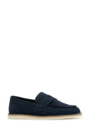 Prada Navy Blue Suede Loafers