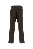 Prada Dark Brown Mohair Blend Wide Leg Pant