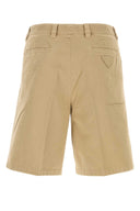 Prada Beige Gabardine Bermuda Shorts