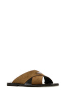 Prada Camel Suede Slippers