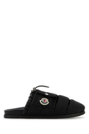 Moncler Black Fabric Mon Slippers