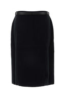 Salvatore Ferragamo Black Stretch Woll Mischrock