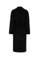 Salvatore Ferragamo Black Wool Blend Coat