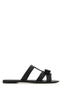 Salvatore Ferragamo Black Rubber Lilou Slippers