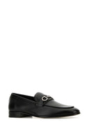 Salvatore Ferragamo Black Leather Balty Loafers