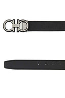 Salvatore Ferragamo Black Leather Reversible Belt